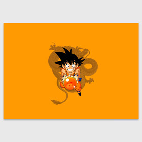 Поздравительная открытка с принтом Kid Goku в Кировске, 100% бумага | плотность бумаги 280 г/м2, матовая, на обратной стороне линовка и место для марки
 | anime | dragon ball | аниме | анимэ | драгон бал | дрэгон бол | жемчуг дракона