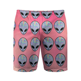 Мужские шорты спортивные с принтом Гламурные пришельцы в Кировске,  |  | инопланетянин | космос | нло | планеты | пришелец | чужой | чужые