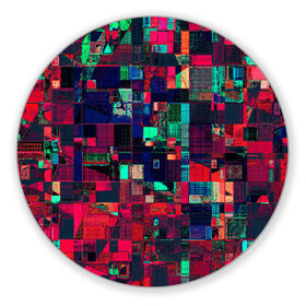 Коврик для мышки круглый с принтом HAPPY WINDOWS в Кировске, резина и полиэстер | круглая форма, изображение наносится на всю лицевую часть | abstract | абстракция | квадраты | красное | прямоугольники