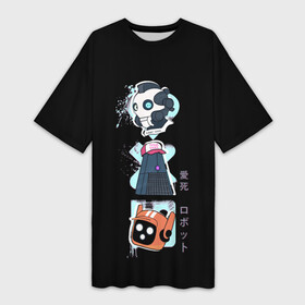 Платье-футболка 3D с принтом Любовь, Смерть и Роботы в Кировске,  |  | death | logo | love | netflix | robots | анимация | кино | лого | любовь | нетфликс | роботы | сериал