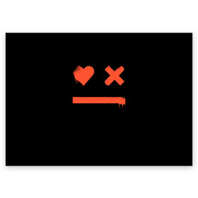 Поздравительная открытка с принтом Smile | Love Death and Robots в Кировске, 100% бумага | плотность бумаги 280 г/м2, матовая, на обратной стороне линовка и место для марки
 | death | ldr | logo | love | netflix | robots | smile | анимация | кино | лого | лср | любовь | нетфликс | роботы | сериал | смайл | смайлик