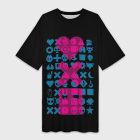 Платье-футболка 3D с принтом Любовь. Смерть. Роботы в Кировске,  |  | death | heart | ldr | logo | love | netflix | robots | smile | анимация | кино | лого | лср | любовь | нетфликс | роботы | сердце | сериал | смайл | смайлик