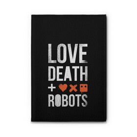 Обложка для автодокументов с принтом Love Death + Robots в Кировске, натуральная кожа |  размер 19,9*13 см; внутри 4 больших “конверта” для документов и один маленький отдел — туда идеально встанут права | Тематика изображения на принте: death | ldr | logo | love | netflix | robots | smile | анимация | кино | лого | лср | любовь | нетфликс | роботы | сериал | смайл | смайлик