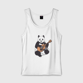 Женская майка хлопок с принтом Панда гитарист | Panda Guitar в Кировске, 95% хлопок, 5% эластан |  | Тематика изображения на принте: acoustic | bear | bears | china | chineese panda | guitarist | music | акустическая гитара | гитара | китай | китайская панда | косолапый | медведь | медвежонок | милая панда | мишка | музыка | музыкант | пандочка | пандочки
