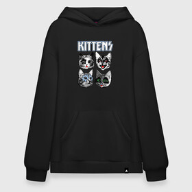 Худи SuperOversize хлопок с принтом Kittens в Кировске, 70% хлопок, 30% полиэстер, мягкий начес внутри | карман-кенгуру, эластичная резинка на манжетах и по нижней кромке, двухслойный капюшон
 | animal | cat | cute | kiss | kitty | meow | rock | гитара | друг | животные | киска | кисс | китти | кот | котенок | котик | котэ | кошечка | кошка | метал | милый | музыка | мур | мяу | питомец | рок | тигр