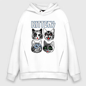 Мужское худи Oversize хлопок с принтом Kittens в Кировске, френч-терри — 70% хлопок, 30% полиэстер. Мягкий теплый начес внутри —100% хлопок | боковые карманы, эластичные манжеты и нижняя кромка, капюшон на магнитной кнопке | animal | cat | cute | kiss | kitty | meow | rock | гитара | друг | животные | киска | кисс | китти | кот | котенок | котик | котэ | кошечка | кошка | метал | милый | музыка | мур | мяу | питомец | рок | тигр