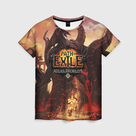Женская футболка 3D с принтом Path of Exile в Кировске, 100% полиэфир ( синтетическое хлопкоподобное полотно) | прямой крой, круглый вырез горловины, длина до линии бедер | computer | game | path of exile | игра | компьютерная | путь изгнания