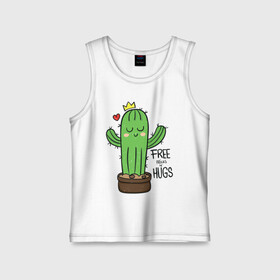 Детская майка хлопок с принтом Милый маленький кактус в Кировске,  |  | baby | cactus | cute | fashion | girl | kids | little | school | девочкам | девочке | детское | детям | для девочек | кактус | милый | растение