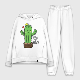 Женский костюм хлопок Oversize с принтом Милый маленький кактус в Кировске,  |  | baby | cactus | cute | fashion | girl | kids | little | school | девочкам | девочке | детское | детям | для девочек | кактус | милый | растение