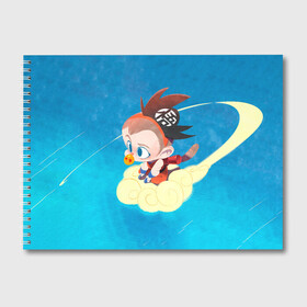 Альбом для рисования с принтом Baby Goku в Кировске, 100% бумага
 | матовая бумага, плотность 200 мг. | anime | dragon ball | аниме | анимэ | драгон бал | дрэгон бол | жемчуг дракона