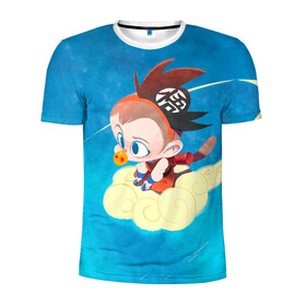 Мужская футболка 3D спортивная с принтом Baby Goku в Кировске, 100% полиэстер с улучшенными характеристиками | приталенный силуэт, круглая горловина, широкие плечи, сужается к линии бедра | anime | dragon ball | аниме | анимэ | драгон бал | дрэгон бол | жемчуг дракона