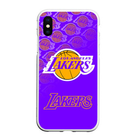 Чехол для iPhone XS Max матовый с принтом LOS ANGELES LAKERS / ЛЕЙКЕРС в Кировске, Силикон | Область печати: задняя сторона чехла, без боковых панелей | 24 lakers | kobe bryant | lakers | los angeles lakers | баскетбол. | коби брайант | лос анджелес лейкерс | лосанджелес лейкерс