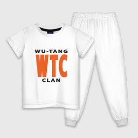 Детская пижама хлопок с принтом Wu-Tang (WTC) в Кировске, 100% хлопок |  брюки и футболка прямого кроя, без карманов, на брюках мягкая резинка на поясе и по низу штанин
 | black | hiphop | method man | music | new york | nyc | odb | old school | rap | rza | wu tang clan | wutang | ву тэнг | граффити | микрофон | музыка | нью йорк | рэп | рэпер | хипхоп