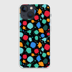 Чехол для iPhone 13 mini с принтом Брызги красок в Кировске,  |  | брызги | краски | палитра | пятна | радуга | текстура | цвет | яркое
