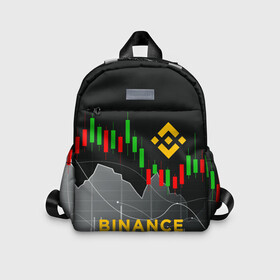 Детский рюкзак 3D с принтом BINANCE   БИНАНС   ГРАФИК в Кировске, 100% полиэстер | лямки с регулируемой длиной, сверху петелька, чтобы рюкзак можно было повесить на вешалку. Основное отделение закрывается на молнию, как и внешний карман. Внутри дополнительный карман. По бокам два дополнительных кармашка | Тематика изображения на принте: binance | binance com | bitcoin | bittrex com | btc | exmo me | hodl | trading | банан биржа | бинанс | биткоин | график. | криптовалюта биржа | криптотрейдер | криптотрейдинг | трейдинг