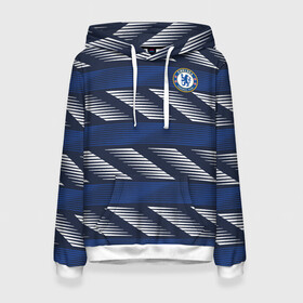 Женская толстовка 3D с принтом FC Chelsea Breathe Training Top (2021 22) в Кировске, 100% полиэстер  | двухслойный капюшон со шнурком для регулировки, мягкие манжеты на рукавах и по низу толстовки, спереди карман-кенгуру с мягким внутренним слоем. | 0x000000123 | chelsea | stamford bridge | вернер | канте | стамфорд бридж | челси