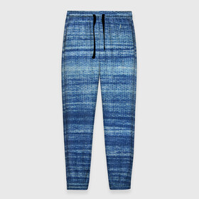 Мужские брюки 3D с принтом Texture. Denim в Кировске, 100% полиэстер | манжеты по низу, эластичный пояс регулируется шнурком, по бокам два кармана без застежек, внутренняя часть кармана из мелкой сетки | background | blue | dark | denim | gradient | ice | jeans | paints | ripples | spot | spots | stripes | texture | white | белый | градиент | джинсы | лед | линии | полосы | пятна | пятно | светлый | синий | текстура | темная | ткань | тьма | фон