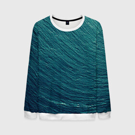 Мужской свитшот 3D с принтом Endless Sea в Кировске, 100% полиэстер с мягким внутренним слоем | круглый вырез горловины, мягкая резинка на манжетах и поясе, свободная посадка по фигуре | background | blue | dark | gradient | green | lines | ocean | paints | ripples | sea | spot | spots | stripes | texture | waves | волны | голубая | градиент | зеленый | краски | линии | море | океан | полосы | пятна | пятно | рябь | текстура | т