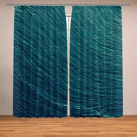 Фотошторы с принтом Endless Sea в Кировске, Блэкаут (светозащита 90%) / Габардин (светозащита 40% | 2 полотна шириной по 145 см; Высота 200-300 см; Крепление: шторная лента (на крючки); | Тематика изображения на принте: background | blue | dark | gradient | green | lines | ocean | paints | ripples | sea | spot | spots | stripes | texture | waves | волны | голубая | градиент | зеленый | краски | линии | море | океан | полосы | пятна | пятно | рябь | текстура | т
