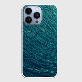 Чехол для iPhone 13 Pro с принтом Endless Sea в Кировске,  |  | Тематика изображения на принте: background | blue | dark | gradient | green | lines | ocean | paints | ripples | sea | spot | spots | stripes | texture | waves | волны | голубая | градиент | зеленый | краски | линии | море | океан | полосы | пятна | пятно | рябь | текстура | т