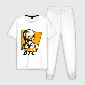 Мужская пижама хлопок с принтом BITCOIN / БИТКОИН / KFC в Кировске, 100% хлопок | брюки и футболка прямого кроя, без карманов, на брюках мягкая резинка на поясе и по низу штанин
 | Тематика изображения на принте: binance | binance com | bitcoin | bittrex com | btc | exmo me | hodl | kfc | trading | банан | банан биржа | бинанс | биткоин | график | криптовалюта биржа | криптотрейдер | криптотрейдинг | кфс. | трейдинг