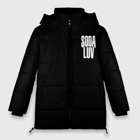 Женская зимняя куртка Oversize с принтом Репер - SODA LUV в Кировске, верх — 100% полиэстер; подкладка — 100% полиэстер; утеплитель — 100% полиэстер | длина ниже бедра, силуэт Оверсайз. Есть воротник-стойка, отстегивающийся капюшон и ветрозащитная планка. 

Боковые карманы с листочкой на кнопках и внутренний карман на молнии | rap | rapper | soda luv | st. petersburg | vladislav terentyuk | владислав терентюк | репер | рэп | рэп исполнитель | санкт петербург