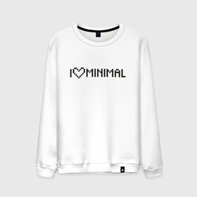 Мужской свитшот хлопок с принтом I Love Minimal в Кировске, 100% хлопок |  | heart | inscription | minimalism | минимализм | надпись | сердце