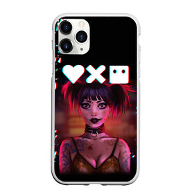 Чехол для iPhone 11 Pro матовый с принтом Love, Death and Robots | Lora Glitch (Z) в Кировске, Силикон |  | Тематика изображения на принте: death | glitch | lora | love | love death robots | netflix | robots | vedeathrobots | xbot 4000 | глитч | лора | любовь | нетфликс | роботы | сериал | сериалы