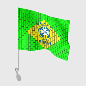 Флаг для автомобиля с принтом Сборная Бразилии в Кировске, 100% полиэстер | Размер: 30*21 см | brazil | neymar | бразилия | коутиньо | марсело | неймар | роберто карлос | роналдиньо | роналдо | сборная бразилии | спорт | футбол | чемпионат мира