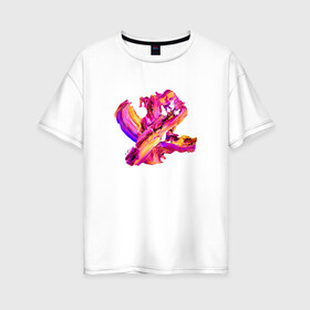 Женская футболка хлопок Oversize с принтом Краска в Кировске, 100% хлопок | свободный крой, круглый ворот, спущенный рукав, длина до линии бедер
 | абстракция | краска | мазки | рисунок | цвета