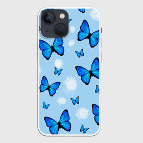 Чехол для iPhone 13 mini с принтом Бабочки с Облаками в Кировске,  |  | morgenstern | бабочка | бабочки | морген | моргеншетрн бабочки | моргенштерн | насекомые | нежный | рисунок | роза | сирень | цветочек | цветочный | цветы