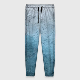 Женские брюки 3D с принтом Blue Glass в Кировске, полиэстер 100% | прямой крой, два кармана без застежек по бокам, с мягкой трикотажной резинкой на поясе и по низу штанин. В поясе для дополнительного комфорта — широкие завязки | background | blue | cracks | dark | gradient | ice | lines | ocean | paints | scratches | sea | texture | голубая | градиент | краски | лед | линии | море | океан | полосы | пятна | стекло | текстура | темная | трещины | тьма | фон | цар