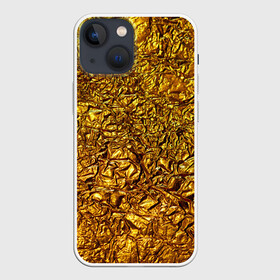 Чехол для iPhone 13 mini с принтом Сусальное золото в Кировске,  |  | gold | золото | золотой | мятая | сусальное | фольга