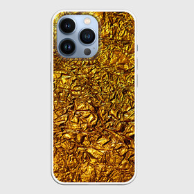 Чехол для iPhone 13 Pro с принтом Сусальное золото в Кировске,  |  | gold | золото | золотой | мятая | сусальное | фольга