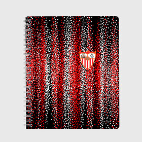 Тетрадь с принтом Sevilla в Кировске, 100% бумага | 48 листов, плотность листов — 60 г/м2, плотность картонной обложки — 250 г/м2. Листы скреплены сбоку удобной пружинной спиралью. Уголки страниц и обложки скругленные. Цвет линий — светло-серый
 | bono | diego carlos | fernando | football | goal | gol | goles | highlights | kounde | laliga | laliga santander | liga | luuk de jong | ocampos | rakitic | resumen | sevilla | suso