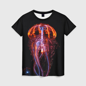 Женская футболка 3D с принтом Медуза | Jellyfish в Кировске, 100% полиэфир ( синтетическое хлопкоподобное полотно) | прямой крой, круглый вырез горловины, длина до линии бедер | jellyfish | medusa | горгона | медуза | щупальца