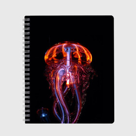 Тетрадь с принтом Медуза | Jellyfish в Кировске, 100% бумага | 48 листов, плотность листов — 60 г/м2, плотность картонной обложки — 250 г/м2. Листы скреплены сбоку удобной пружинной спиралью. Уголки страниц и обложки скругленные. Цвет линий — светло-серый
 | jellyfish | medusa | горгона | медуза | щупальца