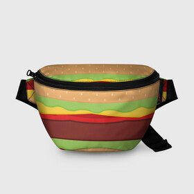 Поясная сумка 3D с принтом Бутерброд в Кировске, 100% полиэстер | плотная ткань, ремень с регулируемой длиной, внутри несколько карманов для мелочей, основное отделение и карман с обратной стороны сумки застегиваются на молнию | background | burger | fast food | food | hamburger | sandwich | texture | будет | бургер | бутерброд | гамбургер | еда | текстура | фастфуд | фон