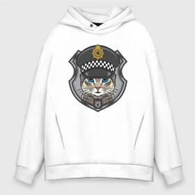 Мужское худи Oversize хлопок с принтом CAT POLICE | КОШАЧЬЯ ПОЛИЦИЯ (Z) в Кировске, френч-терри — 70% хлопок, 30% полиэстер. Мягкий теплый начес внутри —100% хлопок | боковые карманы, эластичные манжеты и нижняя кромка, капюшон на магнитной кнопке | Тематика изображения на принте: 102 | 112 | cat | cats | constabulary | cop | law | meow | police | policeman | жандарм | интерпол | коп | копы | кот | котик | котики | коты | кошка | кошки | красивая кошка | мент | мяу