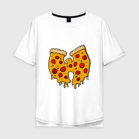 Мужская футболка хлопок Oversize с принтом Wu-Tang Pizza в Кировске, 100% хлопок | свободный крой, круглый ворот, “спинка” длиннее передней части | black | hiphop | method man | music | new york | nyc | odb | old school | pizza | rap | rza | wu tang clan | wutang | ву тэнг | граффити | микрофон | музыка | нью йорк | пицца | рэп | рэпер | хипхоп