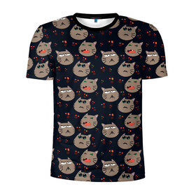 Мужская футболка 3D спортивная с принтом Котомания YES в Кировске, 100% полиэстер с улучшенными характеристиками | приталенный силуэт, круглая горловина, широкие плечи, сужается к линии бедра | коты | кошки | настроение | рисование | характер | эмоции