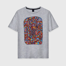 Женская футболка хлопок Oversize с принтом Африканская мелодия в Кировске, 100% хлопок | свободный крой, круглый ворот, спущенный рукав, длина до линии бедер
 | африка | графика | колорит | экзотика | этника