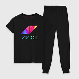 Женская пижама хлопок с принтом AVICII RAINBOW в Кировске, 100% хлопок | брюки и футболка прямого кроя, без карманов, на брюках мягкая резинка на поясе и по низу штанин | avicii | beatport | club | dj | edm | electro | eq | house | levels | music | production | radio | techno | top | trance | ависи | авичи | дискотека | звезда | клуб | музыка | музыкант | продюссер | радио | фестиваль | швеция | эквалайзер