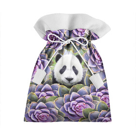 Подарочный 3D мешок с принтом Панда среди цветов в Кировске, 100% полиэстер | Размер: 29*39 см | flower | flowers | panda | панда | цветы