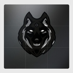 Магнитный плакат 3Х3 с принтом Демон волк в Кировске, Полимерный материал с магнитным слоем | 9 деталей размером 9*9 см | волк | зверь | серый | тьма | хищник | чёрный