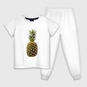 Детская пижама хлопок с принтом ананас в Кировске, 100% хлопок |  брюки и футболка прямого кроя, без карманов, на брюках мягкая резинка на поясе и по низу штанин
 | ананас | еда | овощи | правильное питание | сладости | фрукты