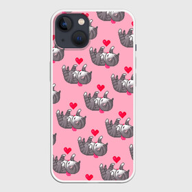 Чехол для iPhone 13 с принтом Пиксельные котики в Кировске,  |  | cat | cats | kitten | глаза | глазки | девочкам | кот | котёнок | котик | котики | котэ | котята | кошак | кошка | кошки | красивая | милая | прикольная | светлая | темная | черная