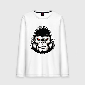 Мужской лонгслив хлопок с принтом Bad Monkey в Кировске, 100% хлопок |  | animal | beast | gorilla | monkey | горилла | животные | зверь | конг | обезьяна | природа | хищник