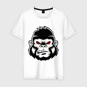 Мужская футболка хлопок с принтом Bad Monkey в Кировске, 100% хлопок | прямой крой, круглый вырез горловины, длина до линии бедер, слегка спущенное плечо. | animal | beast | gorilla | monkey | горилла | животные | зверь | конг | обезьяна | природа | хищник