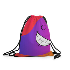 Рюкзак-мешок 3D с принтом Градиент призрак в Кировске, 100% полиэстер | плотность ткани — 200 г/м2, размер — 35 х 45 см; лямки — толстые шнурки, застежка на шнуровке, без карманов и подкладки | градиент | краски | красный | лицо | призрак | улыбка | фиолетовый